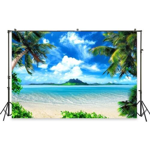 HUAYI Photo Background Newborns Baby Birthday Photography Backdrops Beach Seaside Custom Studio Photobooth Backdrop XT-6594