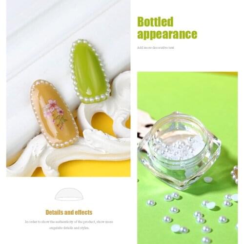 1.5mm/2mm/2.5mm/3mm/4mm/5mm/abs imitation pearl half round flat back pearl Beige DIY Nail Art Jewelry