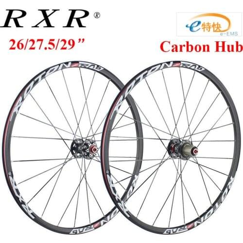 MTB Wheelset 26/27.5/29" Carbon Fiber Hub Mountain Bike Wheels Disc Brake Front&Rear 100/135mm QR Alloy Clincher Wheel set