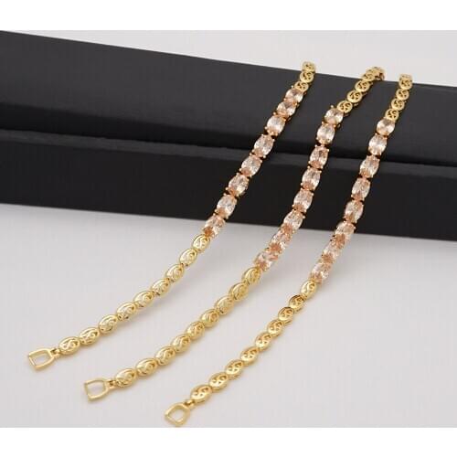 Zirconia stone Beautiful Elegant gold Bracelet Chain Bracelet Bangle For Women Lady Fashion Jewelry