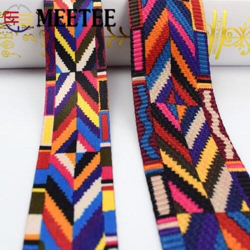 5Meter 32/38/50mm Ethnic Jacquard Webbing Bag Belt Ribbons for DIY Home Textile Clothing Belt Decor Sewing Accessories BD385