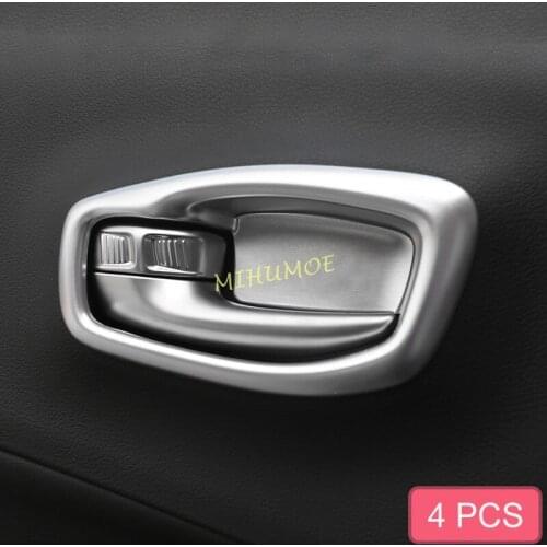 Matte Chrome Interior Door Handle Cover Surrounds For For 2017-2021 Jeep Compass