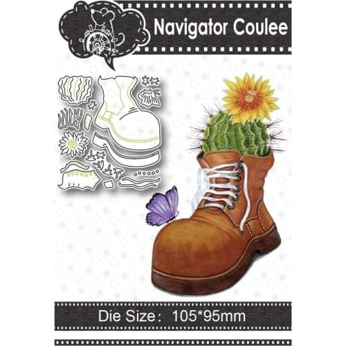 Metal Cutting Die Boots Prickly Pear Flower Scrapbook Stamping Clear Stamp Decoration Creative Embossing DIY Craft New Arrival