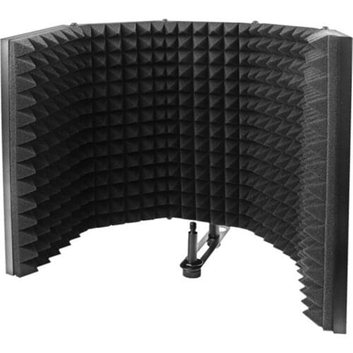 Microphone Isolation Shield 5-Panel Recording Microphone Wind Foldable High-Density Absorbing Sound-absorbing Sound Screen