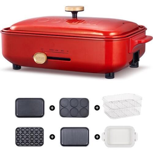Multifunction Electric Cooker Home Electric Grill Pans Hot Pot teppanyaki Steam Cooking Machine 1200w 220v Hot sell Pots