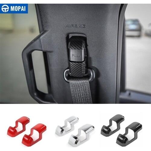 MOPAI Interior Mouldings for F150 2009+ Car Seat Safety Belt Button Buckle Decoration Cover for Ford F150 2015+ Car Accessories