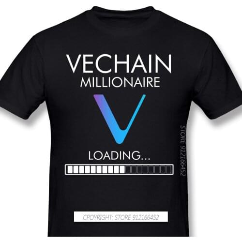 Men VeChain Coin VET Cryptocurrency Black T-Shirts Vet Crypto Cryptocurrency Altcoin Funny TShirt Pure Cotton Tee Harajuku Shirt