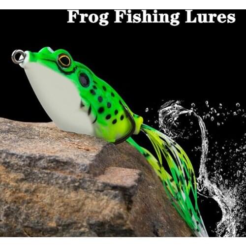 Frog Soft Fishing Lure Double Hooks Artificial Bait Frog Tool