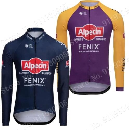 New Alpecin Fenix Team 2021 Cycling Jersey Long Sleeve Men Summer Clothing Race Road Bike Shirts Bicycle Tops MTB Ropa Maillot