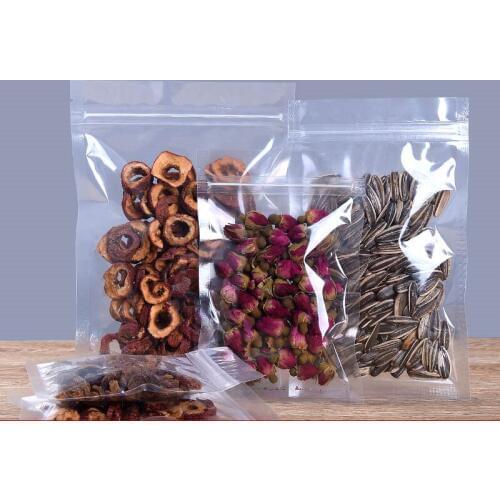 Wholesale 100pcs transparent ziplock bags plastic zipper bag,Resealable Packaging tea Bag flat Plastic zipper bags free shipping