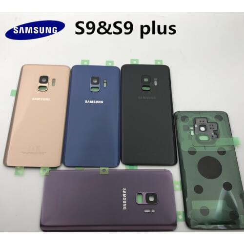 Original Samsung Galaxy S9 G960 plus G965 Battery Back Cover Door Housing+ear Camera Glass Lens Frame Replacement Repair Parts