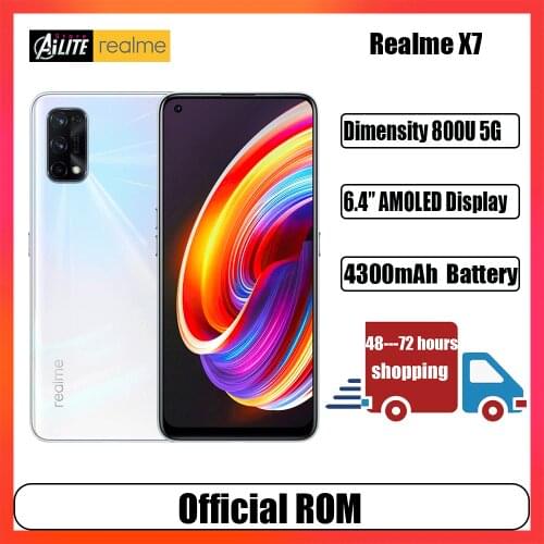 New arrival Realme X7 5G smartphone Andriod 6GB 128ROM 64MP MediaTek 700G Fast charging 65W CN version