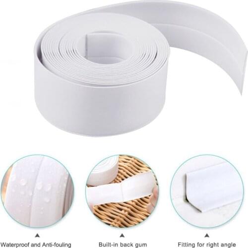 3.2m DIY Self Adhesive Tape Waterproof Tape Kitchen Bathroom Sink Wall Sealing Tape Home Hardware Tools White Pink PVC Material