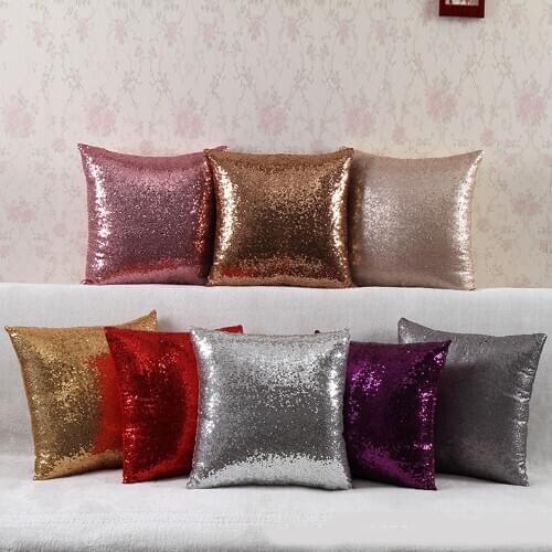 Silver Sequin Decorative Pillows Glitter Silver Bling Throw Pillow Case Sofa Seat for Home Decor Cushion Cover Cushions Cases