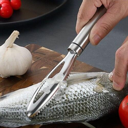Stainless Fish Scales Scraping Graters Fast Remove Fish Cleaning Peeler Scraper Fish Bone Tweezers Kitchen Tool Kitchen Gadgets