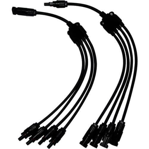 1Pairs solar panel Connector Y type 4 in 1 male and female solar cable connect, IP67 1 to 4 Y Style Branch Connector