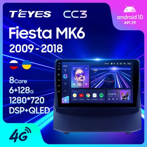TEYES CC3 For Ford Fiesta Mk 6 2008 - 2019 Car Radio Multimedia Video Player Navigation stereo GPS Android 10 No 2din 2 din dvd