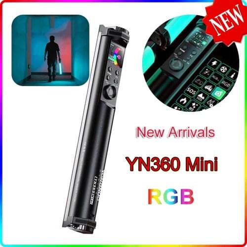 Yongnuo YN360 Mini Handheld Tube Stick Light 2700K-7500K RGB Colorful Bi-color 2600mAh Photography Lighting LED RGB Soft Light