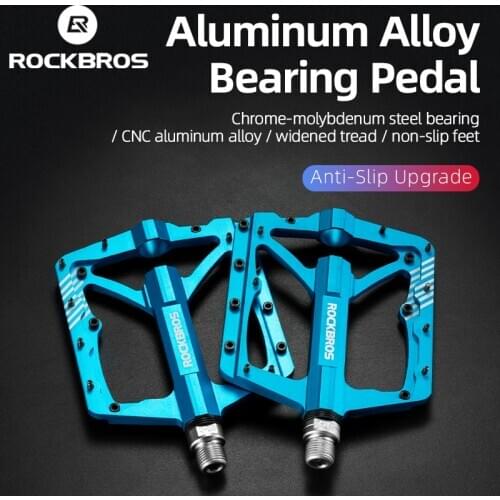 ROCKBROS Bicycle Pedals Aluminum Alloy Non-slip MTB Road Bike High Speed Bearing Hollow-carved Dustproof Pedal Bike Accessories