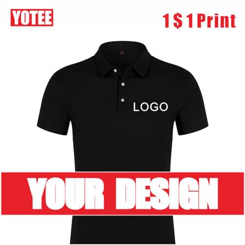 YOTEE High-end Solid Color Short-sleeved Polo Blended Cotton Embroidery Custom Logo Company Group Custom DIY High-quality POLO