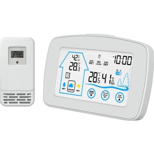 YJ-5003 Press Screen Weather Station Transmitter Humidity Meter Clock