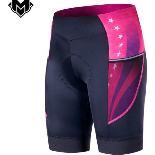 MK Womens Cycling Shorts with Side Pockets Pink Bike Shorts Classic Bicycle Riding Bike Shorts