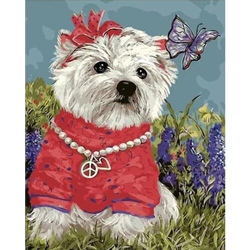 Animal Dog DIY Cross Stitch 11CT Embroidery Kits Needlework Set Printed Canvas Cotton Thread Home Decoration On Sale New Design