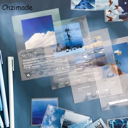 Chzimade Junk Journal Sky Music Player PVC Stickers For Notebooks Diary Decoration Scrapbooking Album Bullet Journaling Supplies