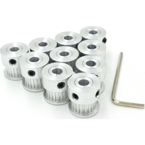 10pcs 20 Teeth MXL Timing Pulley 20T, Bore 5/6/6.35/8mm, 20 MXL 025 BF ,For Width 6mm MXL Synchronous Belt, Pulley 20Teeth 20T