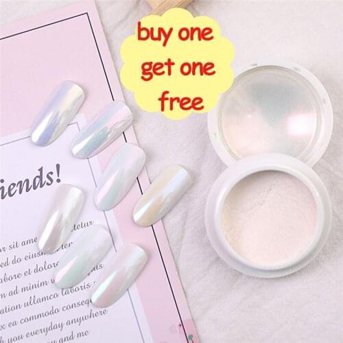 1pcs *2 7Colors Nail Pearl Powder White Nail Art Decoration Nail Art Tip Set DIY Mirror Effect Nail Tips Accessories Tool