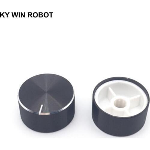1 pcs 25x13mm 6mm Shaft Hole Aluminum Alloy Potentiometer Knob Black