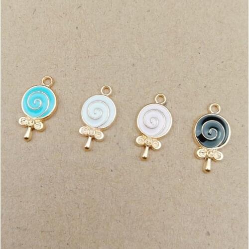 10pcs 18*9MM Fashion diy metal alloy Enamel lollipop candy charms Bracelet pendants Alloy earring Jewelry making Accessories