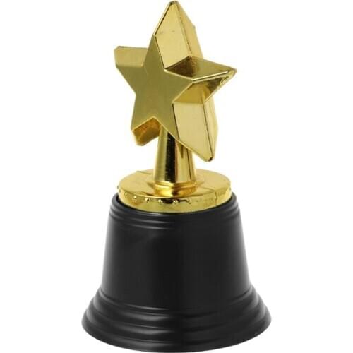 12PCS Star Gold Award Trophies 4.5\" Gold Star Trophy For Awards Winners Oscar Awards Parties Bulk School Kindergarten