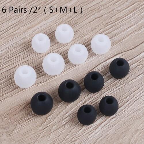 6 Pairs/2*(S+M+L) universal in-ear earphone case headphoe earbuds replacement silicone rubber