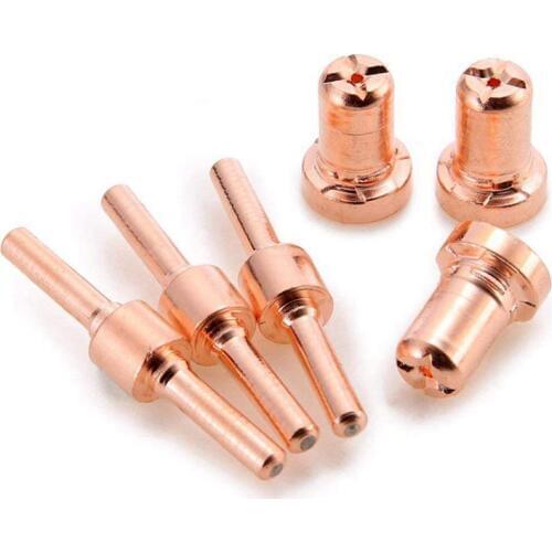 60pcs Red Copper Extended Long Plasma Cutter Tip Electrodes&Nozzles Kit Mayitr Consumable For PT31 LG40 40A Cutting Welder Tor