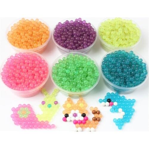 900PCS/Bag Transparent Puzzle 3D Water Spray Beads Toys for Children Brinquedo 6 Colors Beads Educational Toys Juguetes