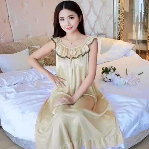 Big Size 4XL Champagne Women Sexy Lingerie Nightdress Sleepwear Dress Lace Sleevless Wedding Bride Sexy Nightgown Pijama Mujer