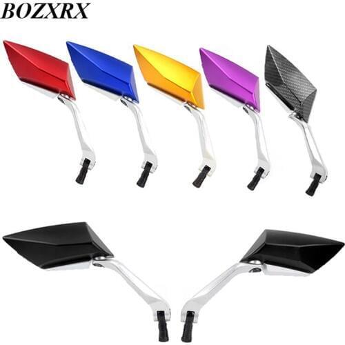BOZXRX 2pcs Motorcycle Rearview Side Mirror 8mm 10mm For Honda Yamaha Kawasaki Suzuki Harley Touring Cruiser Chopper Bobber