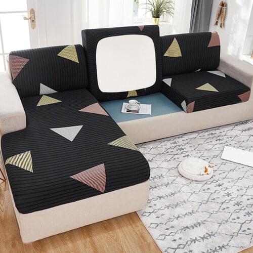 Home Printing Sofa Seat Cushion Cover, Stretch Sofa Cover for Living Room,Chaise Longue Protector, Creative Geometric Pattern