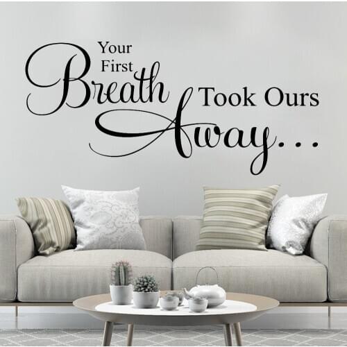 Baby Nursery Bedroom Decor Quotes Wall Decal Breath Away Vinyl Home Decorations Sticker Posters Removable Art Mural Kids P05