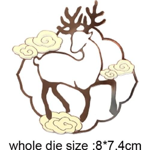 Double deer cloud Metal Cutting Die 2020 New Stencils for DIY Scrapbooking Album Decorative Embossing Hand-on Paper Craft Cards
