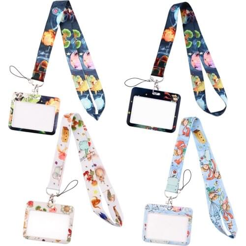 ER820 Cartoon Prince And Fox Rose Lanyard Card ID Holder Car KeyChain ID Card Pass Gym Phone Badge Key Ring Holder Jewelry
