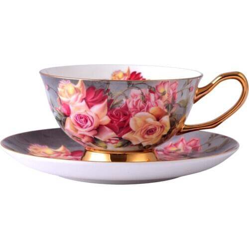 European Vintage High Quality Bone China Coffee Cup And Saucer Ceramic Creative Black Tea Cups Phnom Penh Afternoon Tea Tea Set