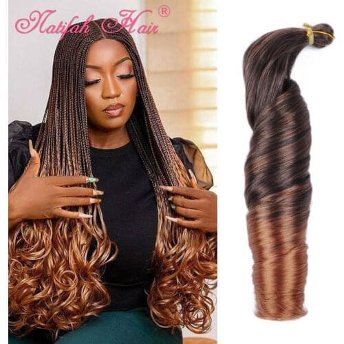 Natifah Hair Extensions Loose Wave Crochet Braids Hair 24 Inches 150g For Crochet Hair Braids Pre Stretched Fake Hair For Women