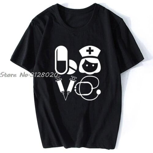 Love Nurse Doctor Medical Harajuku T Shirt Funny T-shirt Men Clothing Casual Short Sleeve Tops Tees