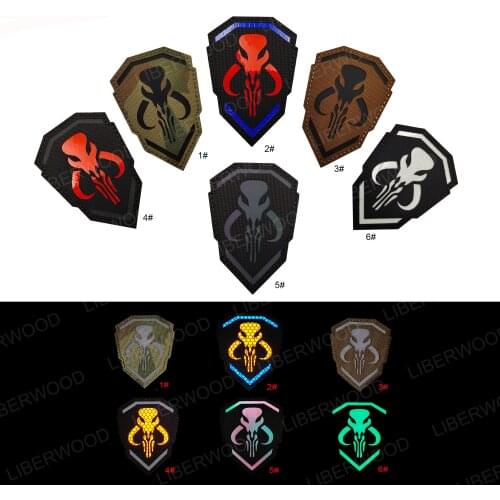 Infrared Reflective Patch Embroidered Hook Loop DIY Military Army Skull Sniper Desert Patches Badge for Clothes Bags Jackets