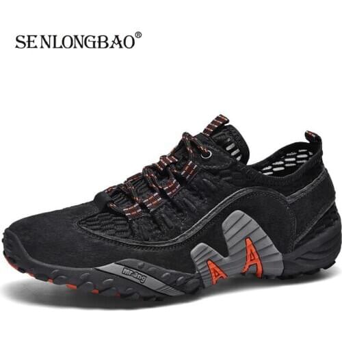 Summer Genuine Leather Sneakers Comfortable Mesh Breathable Men Shoes Casual Outdoor Wading Shoes Non-slip Boat Shoes Size 38-48