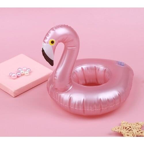 Summer Swimming Pool Floating Inflatable Pink Flamingo Holder Water Drinks Cup Beach Mobile phone Cup Care Floating Row