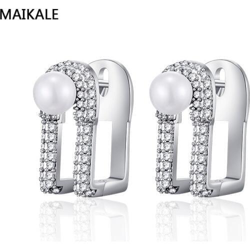 MAIKALE Women's Silver Earrings