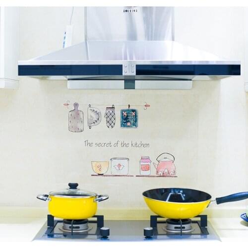 Cute Cartoon DIY Wall Art Decal Kitchen Stickers Waterproof And Proof Oil Sticker Decoration Oven Dining Wallpapers Home Decor